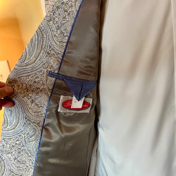 NWOT Men's Tallia Paisley Shimmer Linen Blend Blazer Sport Coat Jacket 42 R - Picture 4 of 7